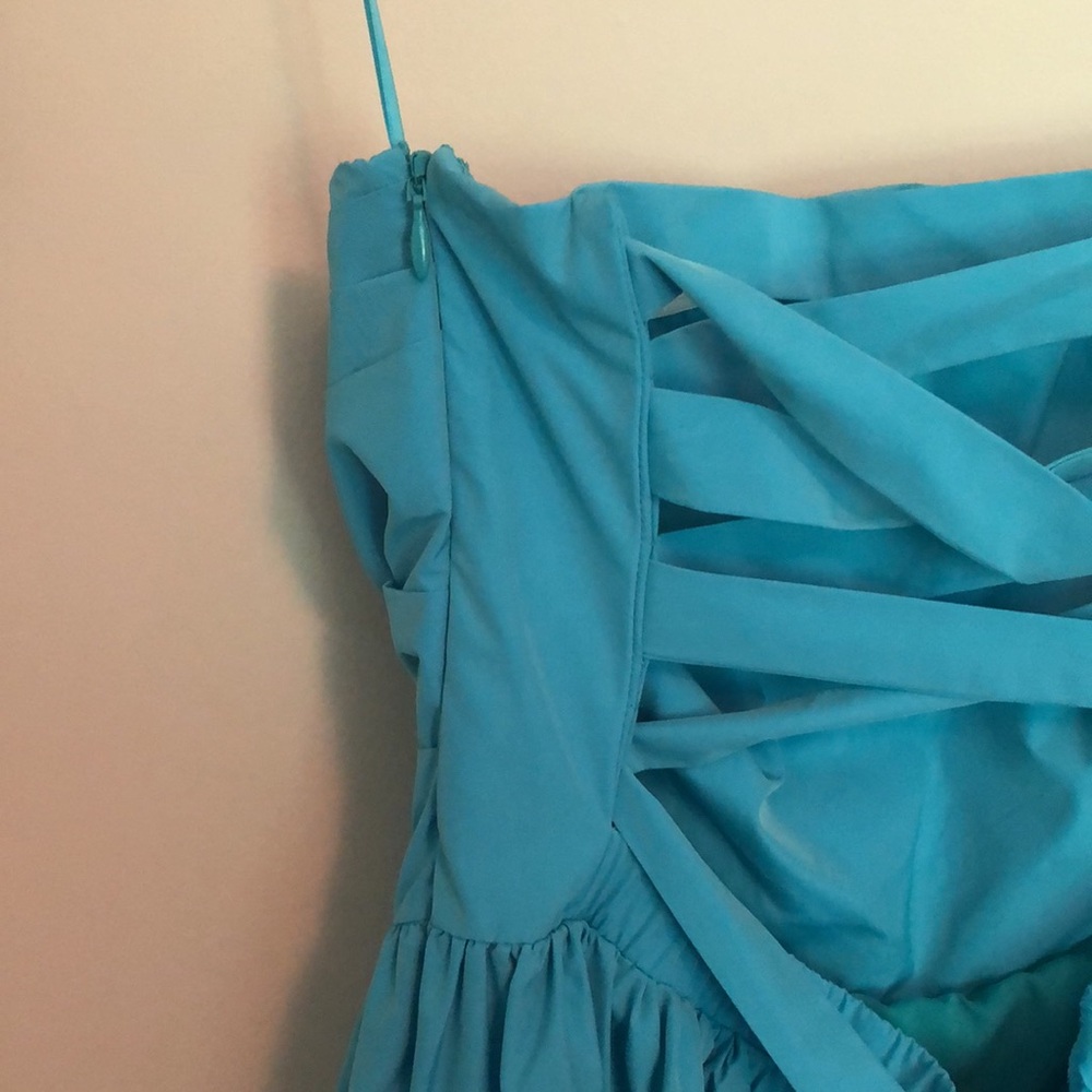 Amanda Uprichard Gaston Strapless Dress in Marina Blue Size Medium - Picture 6 of 11
